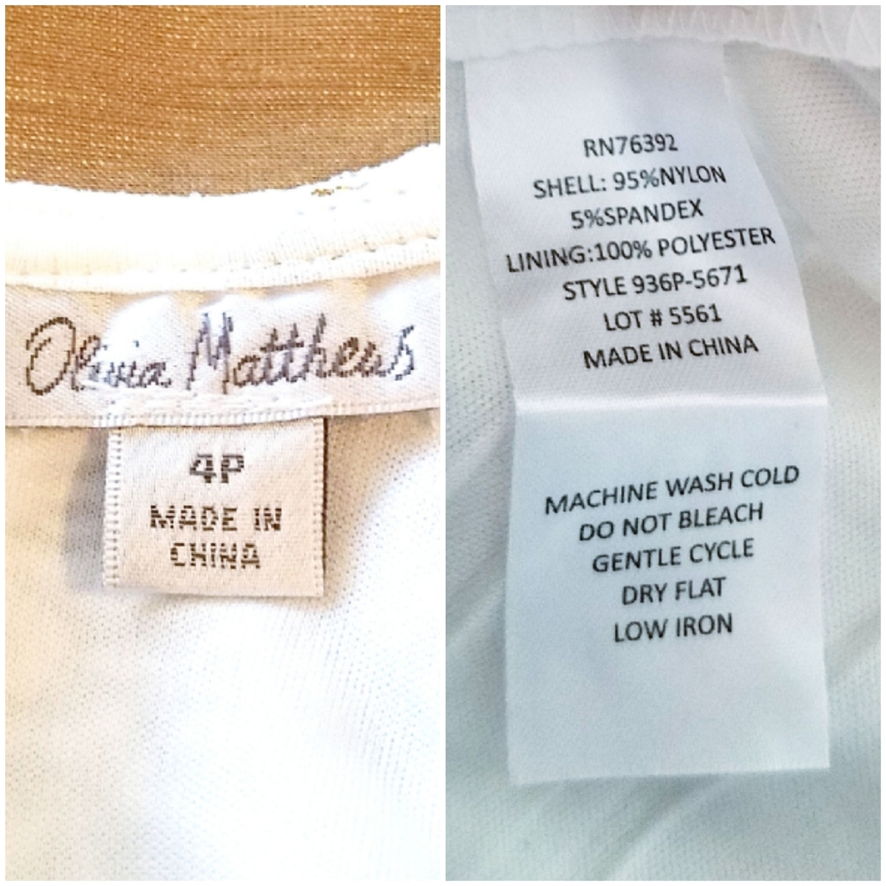 Olivia Matthews Lace Cocktail Dress White Size 4P - Picture 9 of 12